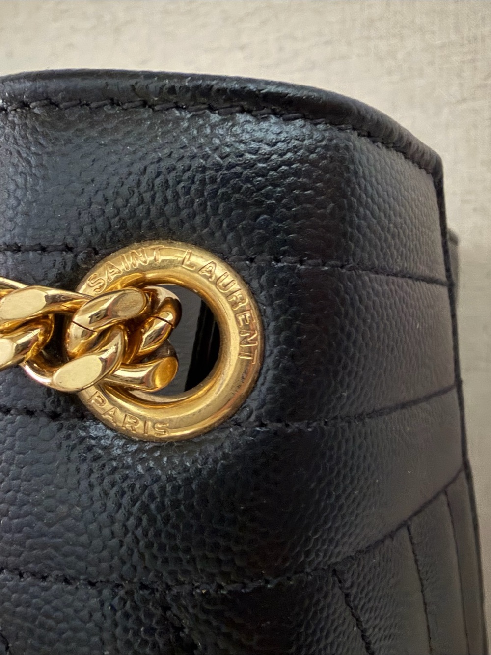 Saint Laurent Black Quilted Leather Shoulder Bag with Gold Hardware - Picture 6 of 16